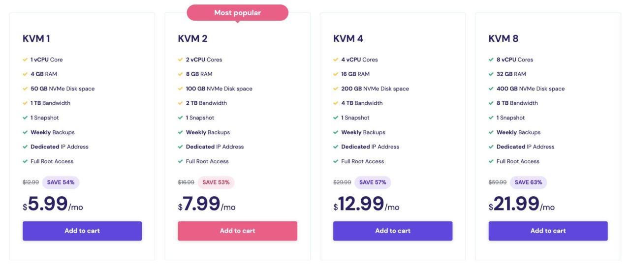 Hostinger domain and hosting price