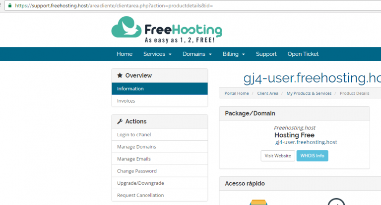 Freehosting com cpanel