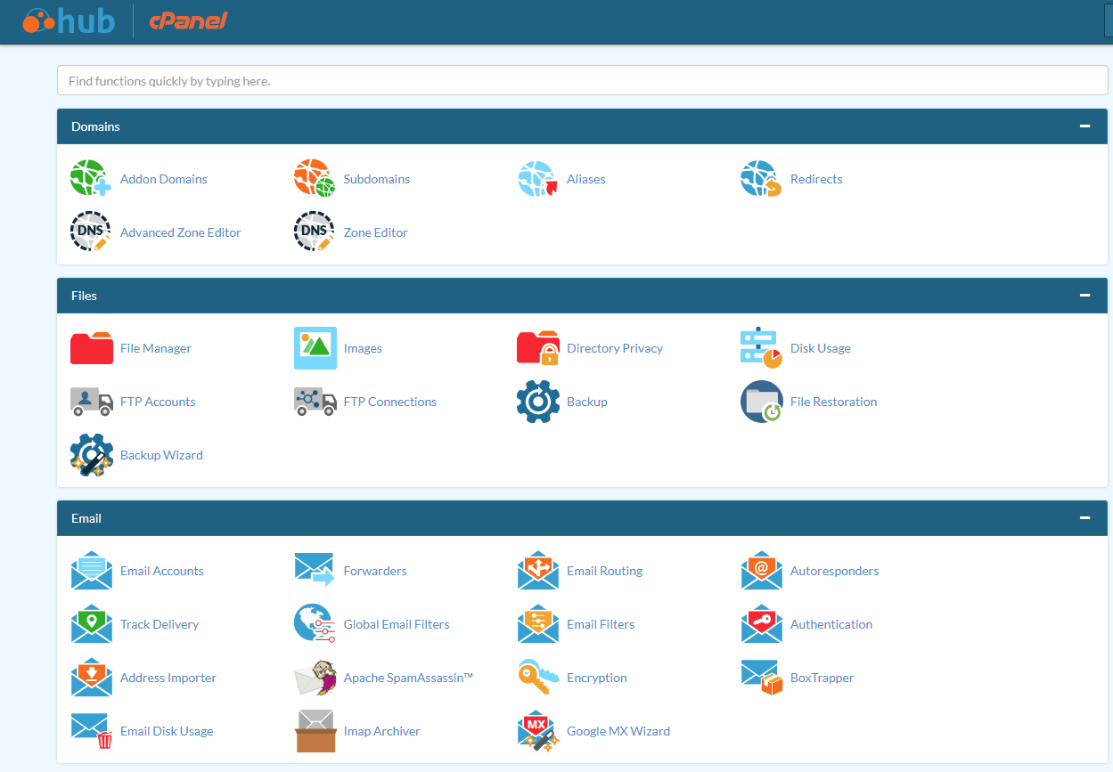 Cpanel website