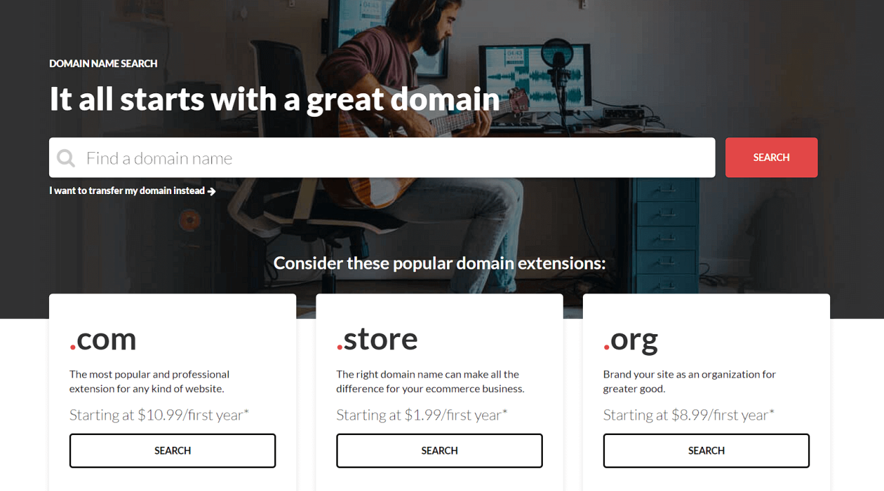 Find domain hosting provider