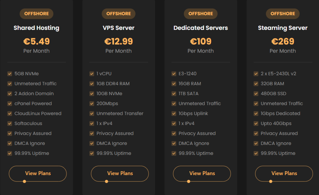 Cheap offshore hosting