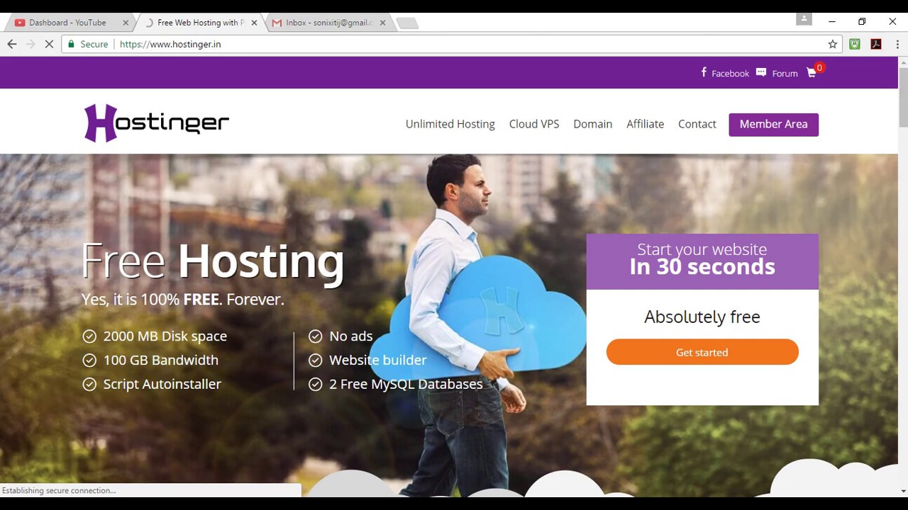 Hostinger free web hosting