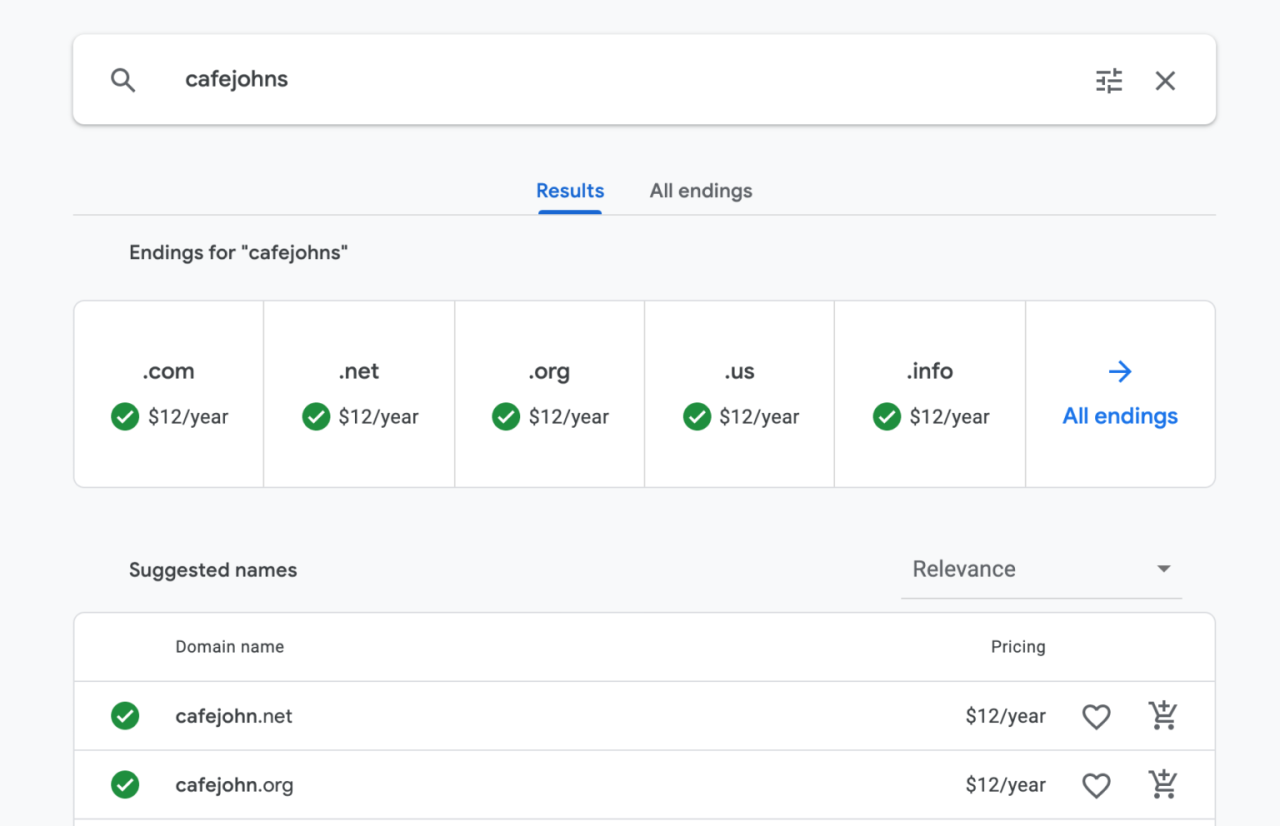 Google domain and hosting